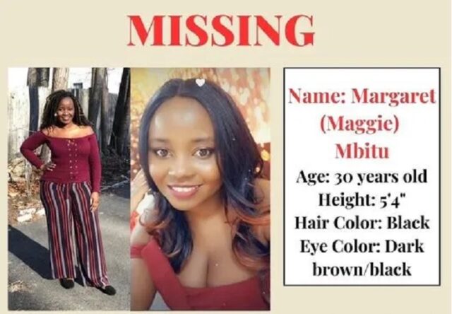 Missing Kenyan woman’s body found in airport Garage, suspect flees to Kenya
