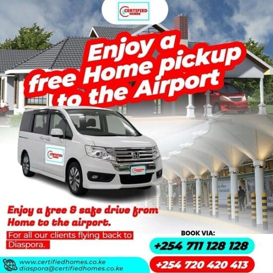 Free Diaspora Home Pick-Up To The Airport By Certified Homes