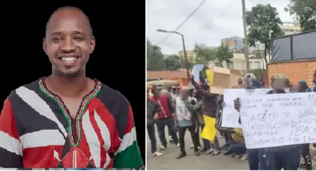 Protesting Youth Storm Boniface Mwangi’s Offices-We want Peace