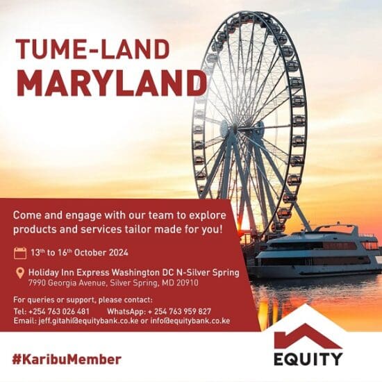 Come Meet Equity Bank Team in Maryland on Oct 13th & 16th