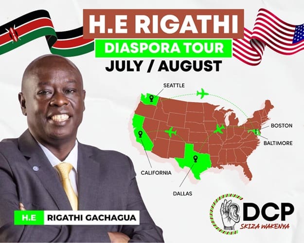 Gachagua Planned Tours in USA to Engage Diaspora Kenyans