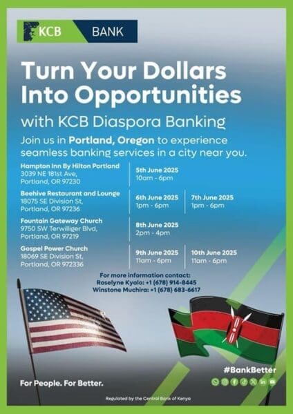 KCB Bank Diaspora Team is Coming to Portland, Oregon!