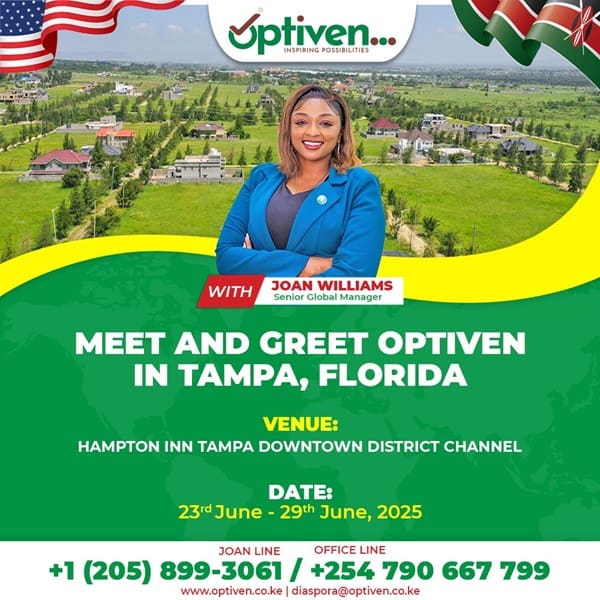 Meet and Greet: Optiven Diaspora Team in Tampa Fl (June 23-29)