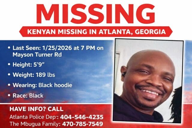 Kenyan Man Josphat Mbugua Reported Missing in Atlanta, Georgia
