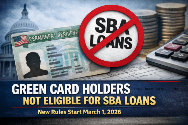 US Green Card Holders Barred from SBA-Backed Loans