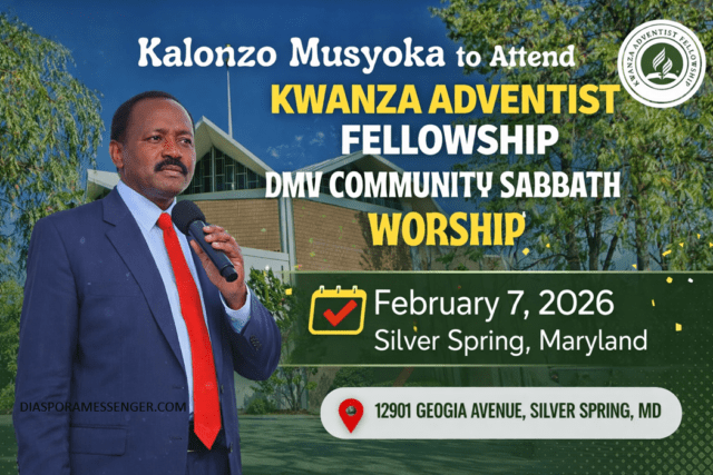 Kalonzo to Attend SDA Fellowship in Silver Spring, Maryland