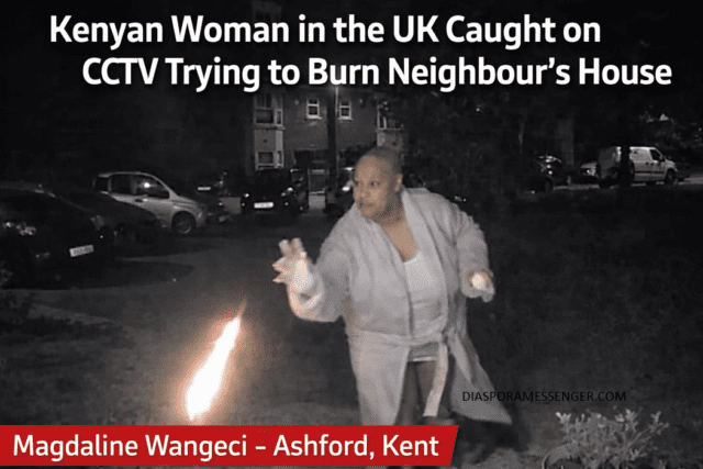 Kenyan Woman in UK Caught on CCTV Attempting Arson 